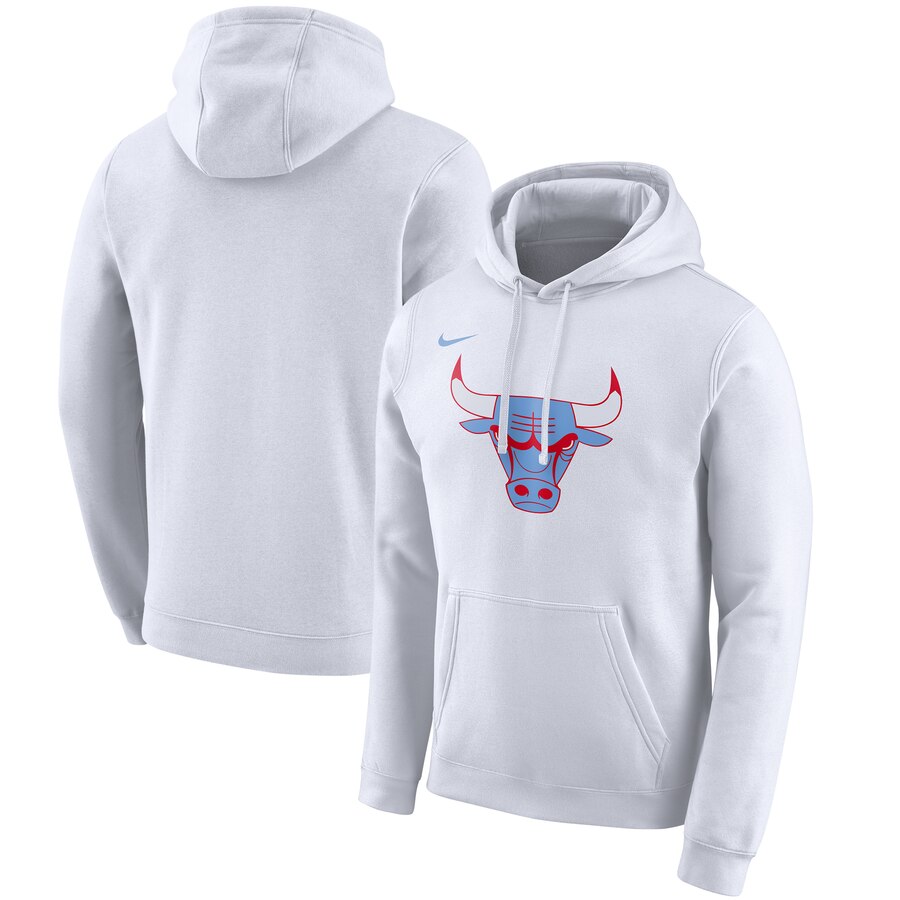 Men's Chicago Bulls White City Edition Club Pullover Hoodie